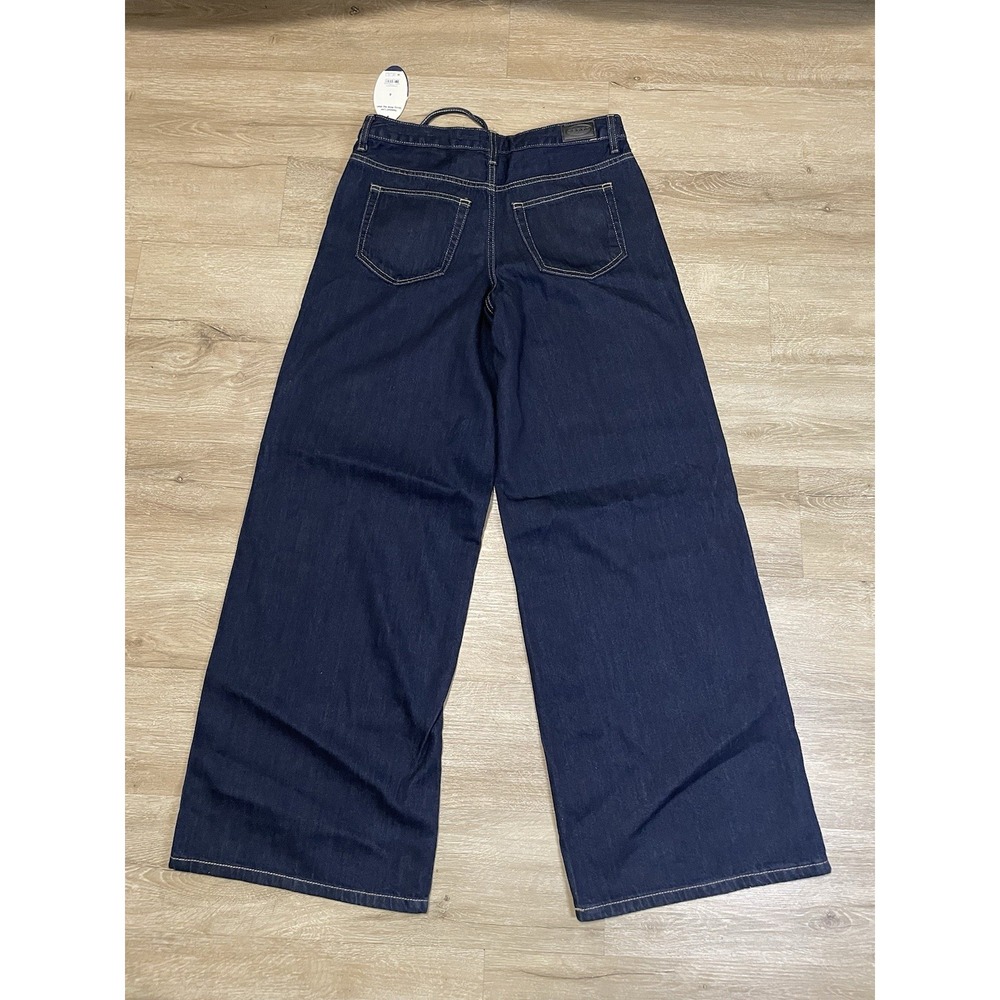 NWT Scoop Relaxed Low Slung Wide Leg Jeans Size 4 Dark Wash Festival Y2K - Picture 2 of 9